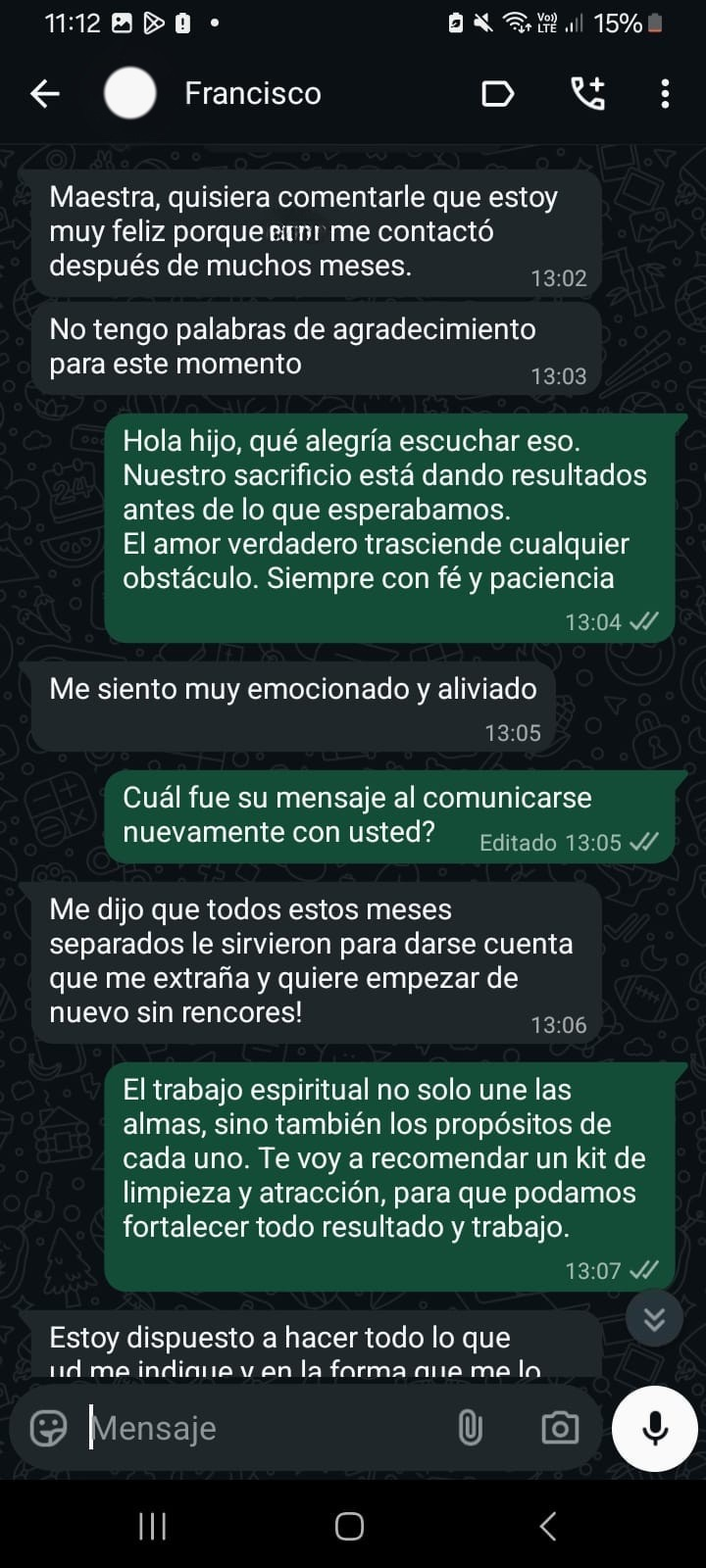 Testimonio WhatsApp 2